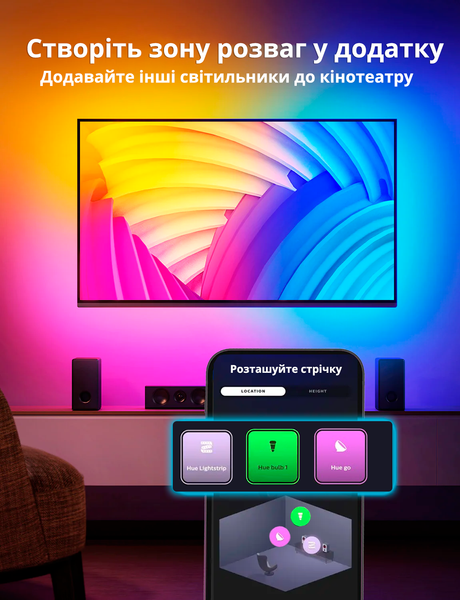 Комплект Philips Hue Sync Box 8K + Lightstrip 55" + Bridge PHU-SB8K-LS55BR фото